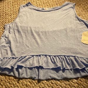 Womens size medium new with tags Altrd State ruffled edge blue tank top